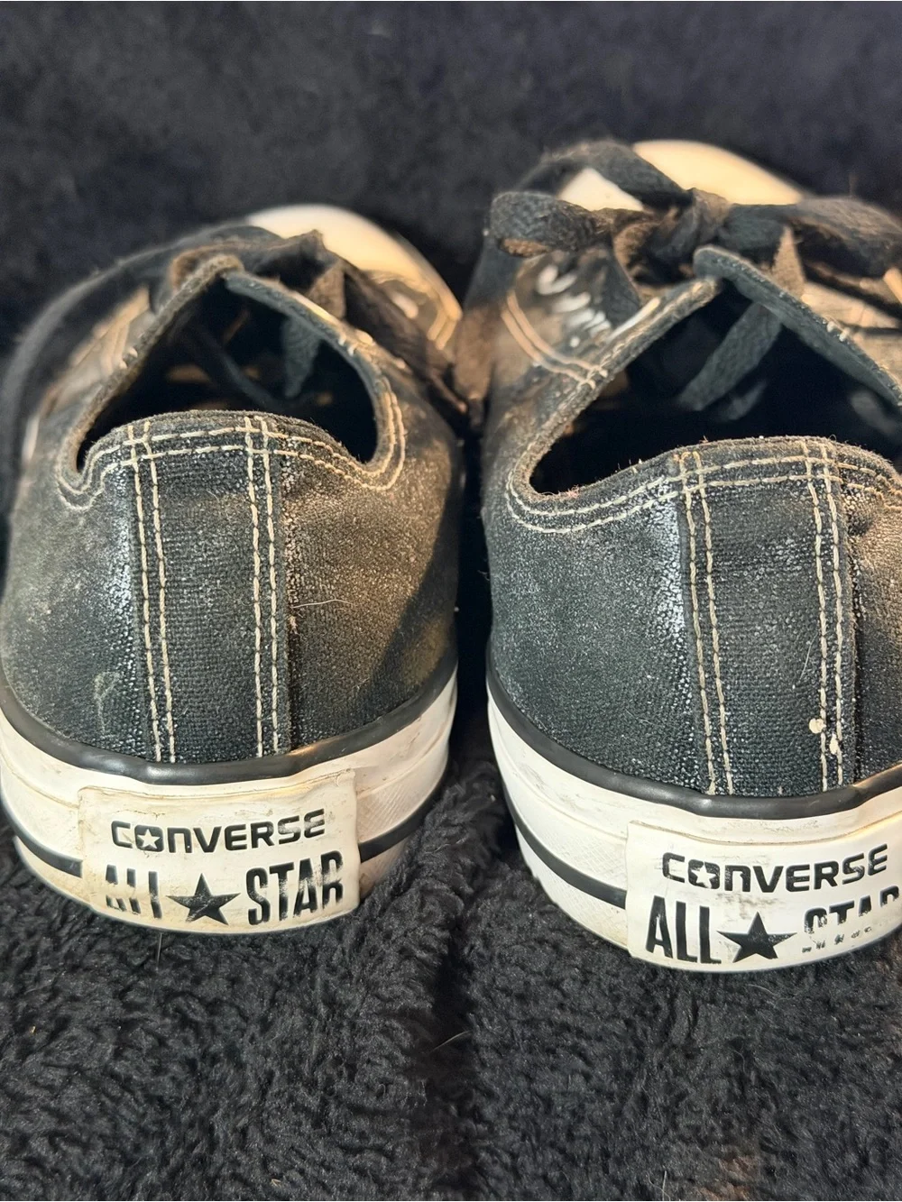 Converse Chuck Taylor All Star Low Top Washed Black Canvas Lace Up 545026F Sz 8